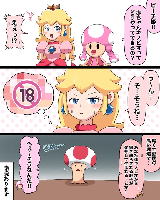 キノピコの質問に答えるピーチ姫 