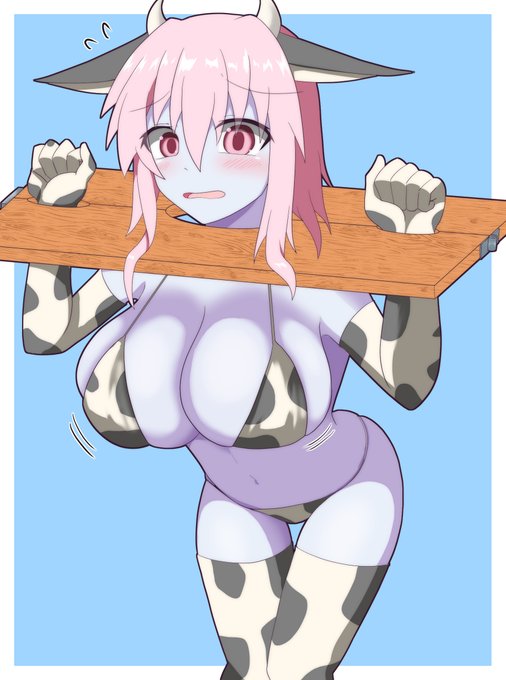 牛柄ビキニに首枷を足す試み 