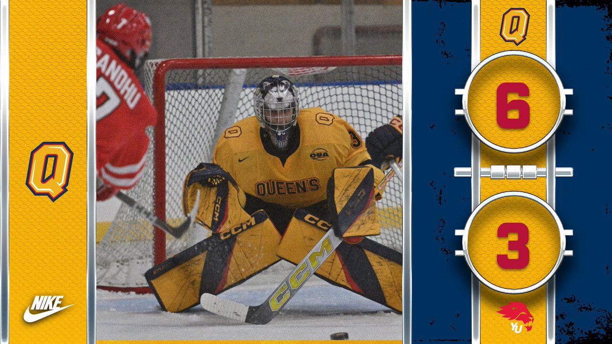 QueensMHockey's tweet photo. FINAL FROM KINGSTON

BREAK OUT THE BROOMS AS GAELS SWEEP THE HOME OPENER WEEKEND. 

@Hutchy_15 with 2 on the night with @RibauNathan and @EthanLarmand45 with their first ever OUA goals. @aidanspooner30 with the WIN
#KARMA #ChaGheill🇷🇴 #ForGold @queensgaels https://t.co/y8EtQaRzJf