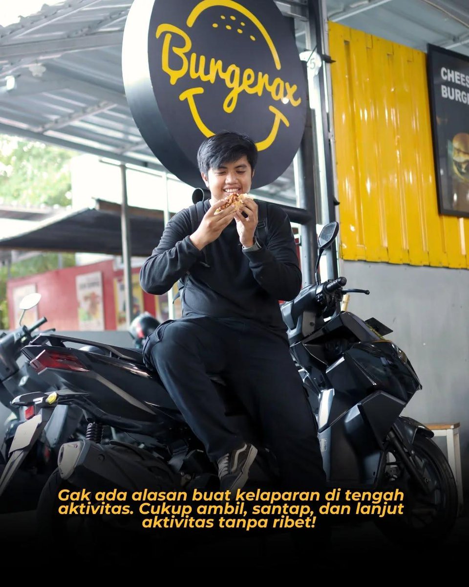 burgerax_id's tweet photo. Makan burger praktis di mana aja? Lihat nih,berasa kayak anak kuliah yang buru-buru tapi tetep bisa nikmatin #burgerax !🍔
Gak ada alasan buat kelaparan di tengah aktivitas. Cukup santap, dan lanjut aktivitas tanpa ribet! 😎🔥

Info kemitraan : 
0819-3179-1993

#makanblepotan https://t.co/CpXuEh8fpg