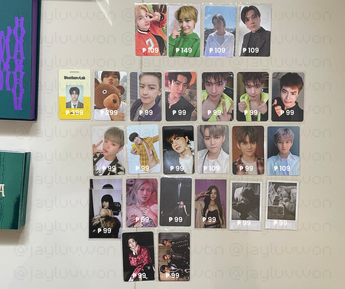 jayluvwon's tweet image. photocards pc niki jay jake taeyong bear chanyeol sehun suho yoshi lisa rosé jisoo han enhypen enha nct exo treasure blackpink 2024