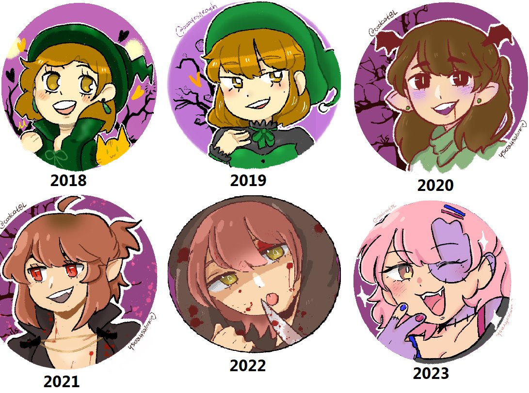 okayesttrash's tweet photo. for my new friends who dont know, ive drawn halloween icons every year for the last 6 years, i dont always get to everyone who asks but i do try https://t.co/mLN3JLlymZ