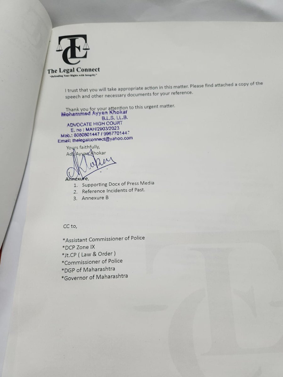 <a href="/DGPMaharashtra/">महाराष्ट्र पोलीस - Maharashtra Police</a> <a href="/CPMumbaiPolice/">Commissioner of Police, Greater Mumbai</a> complainant Adv Aayan Khokkar is being pressurized by <a href="/MumbaiPolice/">मुंबई पोलीस Mumbai Police</a> Santacruz l&amp;ACP to withdraw complain against <a href="/NiteshNRane/">Nitesh Rane</a> habitual offender why statement&amp;offence not registered til date
x.com/alm144/status/…
8.9.24against NRu/s 295A,135A, 506
