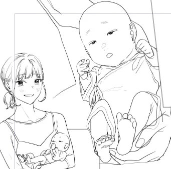 この人また赤ちゃんかいてる!!!! 