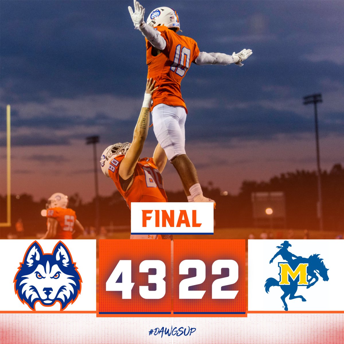 HCU Athletics (@hcuathletics) on Twitter photo What a night at Husky Stadium! <a href="/HCUFootball/">HCU Football</a> runs for a program record 414 yards and takes down #22 McNeese for the program's first-ever win over a ranked opponent!
#DawgsUp
#TheStandard What a night at Husky Stadium! <a href="/HCUFootball/">HCU Football</a> runs for a program record 414 yards and takes down #22 McNeese for the program's first-ever win over a ranked opponent!
#DawgsUp
#TheStandard
