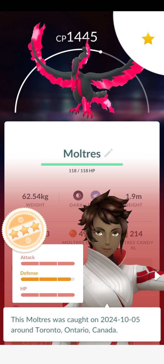 PokemonInthe6ix's tweet image. Played half of com day &amp;amp; caught this beauty ♡ #PokemonGOApp #GalarianBirds #masterball #sorrynotsorry