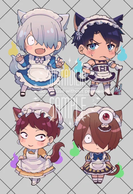 Genazo gegege neko maid family merch interest check! I am probably making this as mini standee/keychain. Which one you like it more, standee or keychain? Also please do tell if you are interested in buying (trying to gauge how much i should print rn for cf) #cf19 #Comifuro19 