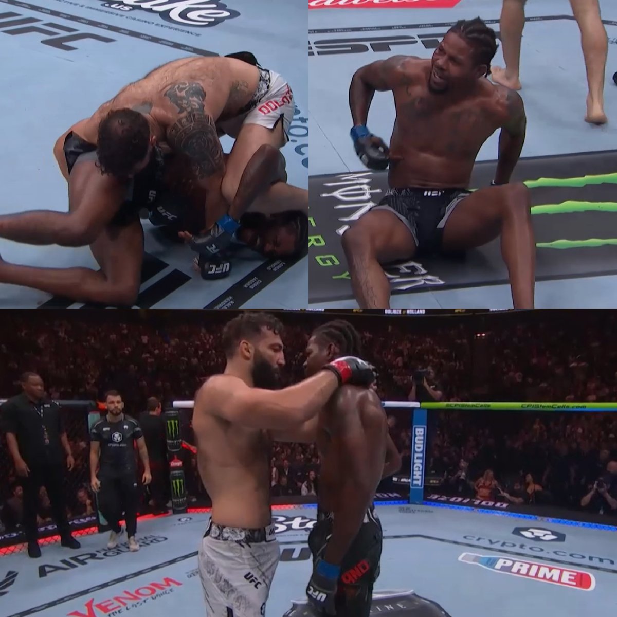 Kevin Holland suffers a rib injury and Roman Dolidze gets the injury TKO  win at the end of Round 1 #UFC307