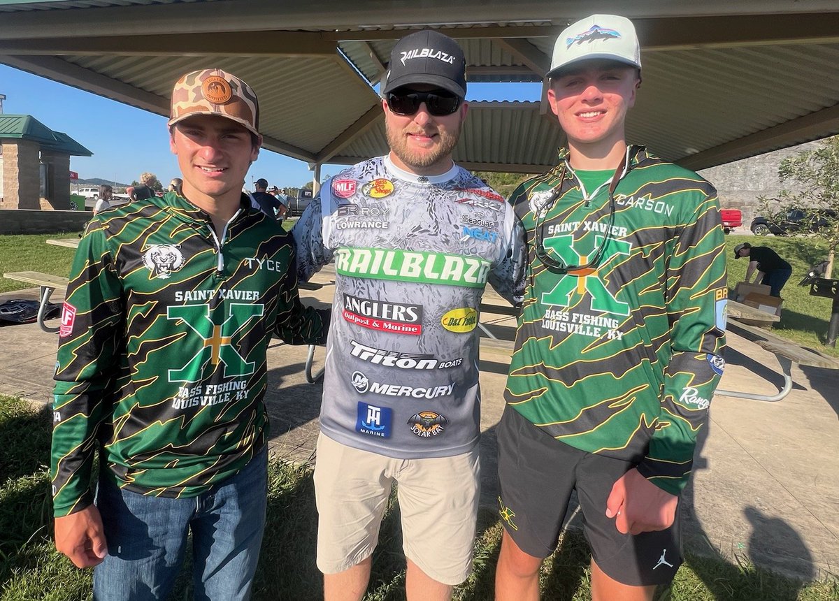StXBassFish's tweet photo. Great day for Tyce Flaker '25 and Carson Knopf '26 with Boat Captain Aaron Flaker at the Bradley Roy Open at Lake Cumberland!! These guys finished 5th out of over 150 boats from all around Kentucky to advance to a special one day fish off tomorrow! We Are St. X!! https://t.co/dS6aH95C4K