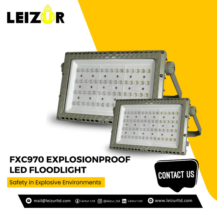 LeizurL's tweet image. Built for the toughest environments, the FXC970 Explosionproof LED Floodlight ensures safety where it matters most. 💡⚙️
.
Visit us at : leizurltd.com
.
#LeizurLtd #ExplosionProofLighting #IndustrialSafety #LEDFloodlight #WorkplaceSafety #ExplosionProof