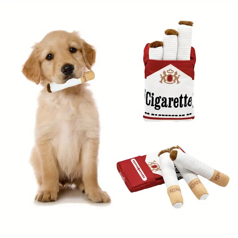 doggy cigarettes Pet Supplies : LLSPET Cigar Squeaky Dog Toys, Latex Interactive Funny Weed Cigar Imitation Dog Chew Toys for Teething Puppy,Small and Medium Breeds With a unique and funny design Nestpark Muttboro Doggy Cigs Funny