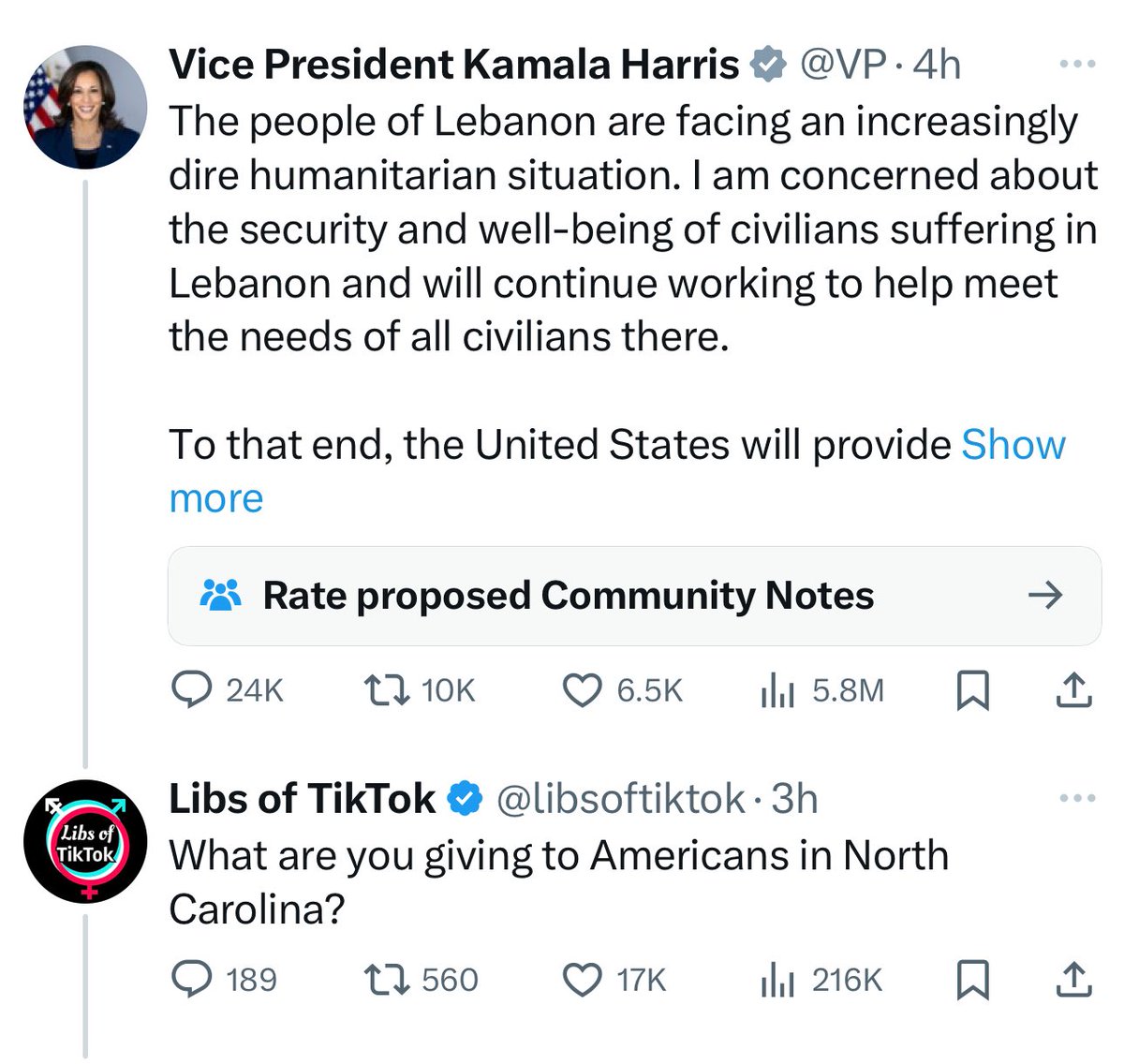 libsoftiktok's tweet photo. We ratioed Kamala Harris 😎 https://t.co/xnWemKjBhU