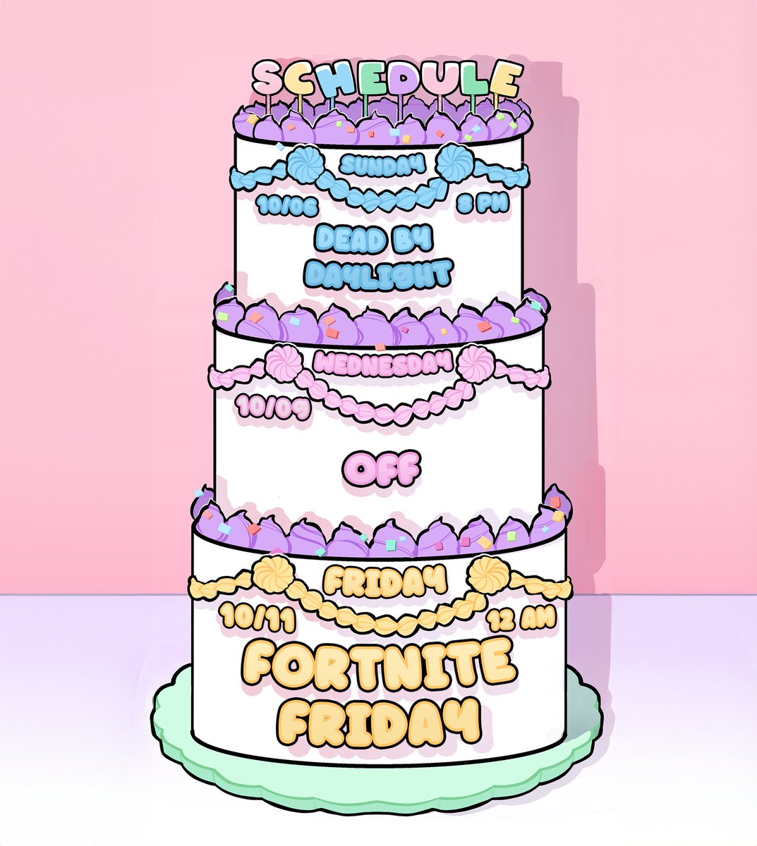 Bakery hours! 🎂 Mixing it up this week with 8pm pst on Sunday and 12am pst on Friday (technically Saturday). Hope to see you there!