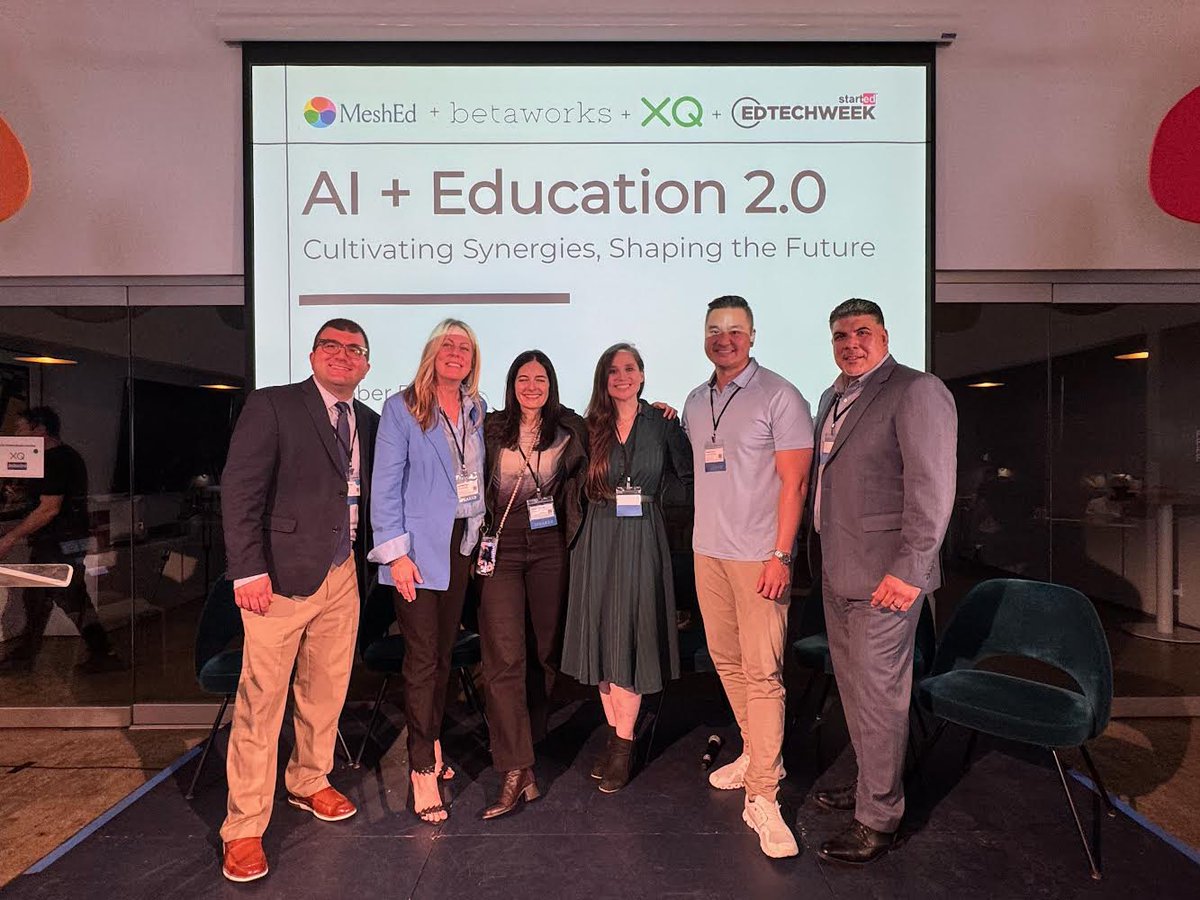 Exciting day in NYC at the "AI + Education 2.0" event! Big thanks to <a href="/Betsey_MeshEd/">Betsey Schmidt</a>, betaworks, XQ Institute, &amp; <a href="/Amanda_AIforEd/">Amanda Bickerstaff</a>, for the K-12 Fireside Chat Panel w/Jen Fano, Moses Ojeda, &amp; <a href="/wymankhuu/">Wyman Khuu</a>. Great day with great people!