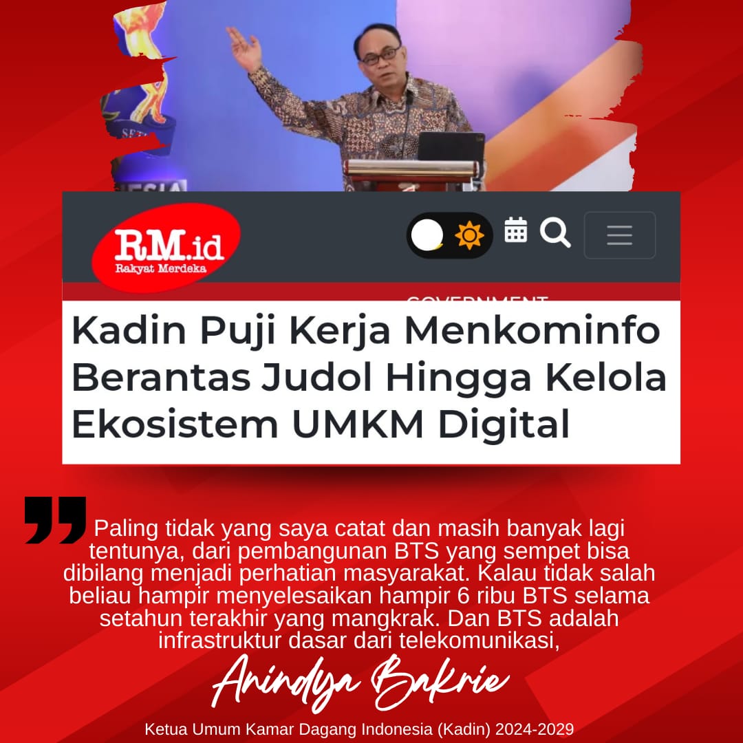 caknur1414's tweet photo. Pujian @Kadin_Indonesia thd kinerja @kemkominfo
#JudolBlock
#GakNgerokokCuy #WeTreasureYou_Mandiri
#PLNElectricRun https://t.co/Q0RNCYWO0k