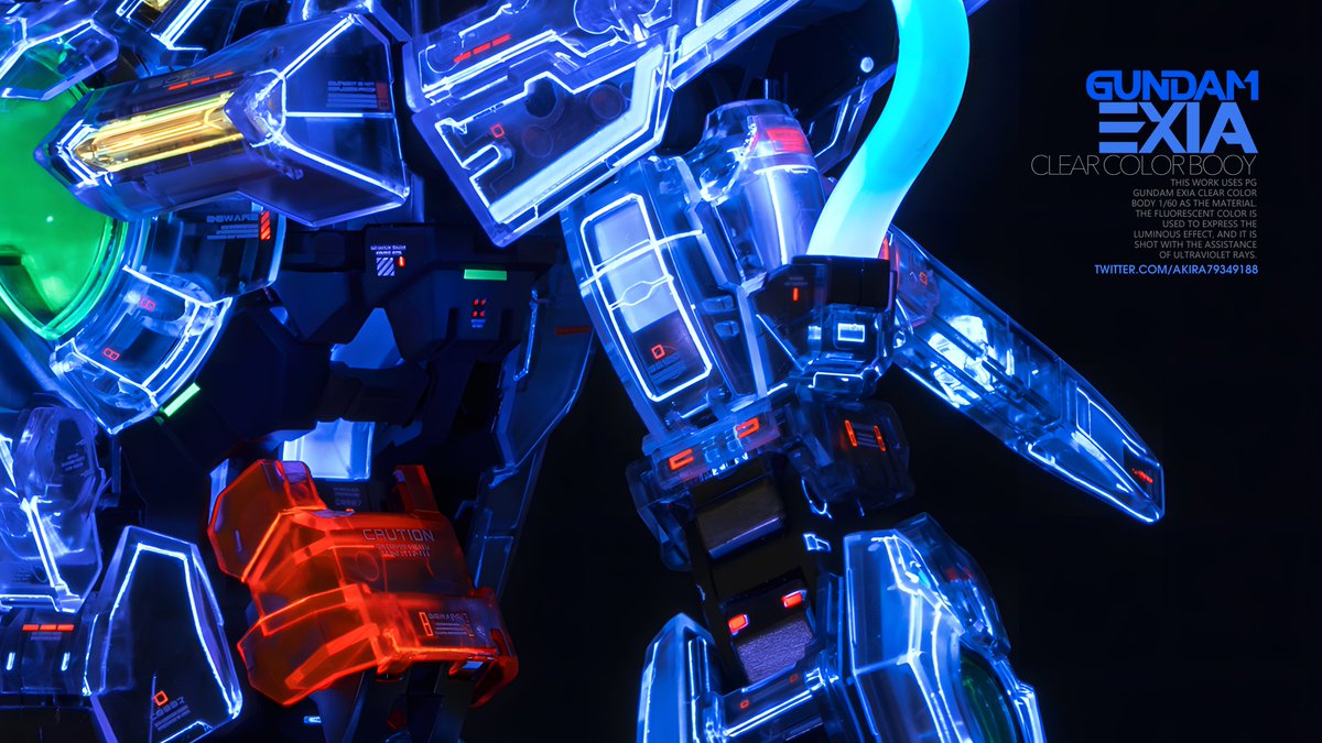 ＰＧ GUNDAM EXIAクリアカラーボディ蛍光塗料スミ入れ REMAKE[02]