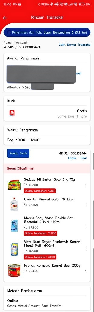 platAB's tweet photo. @alfamidi_ku Alfamidi Super Bungku, Morowali parah, pesanan 1 bulan kagak dikirim-kirim, disamperin baru dikirim, hari ini sudha 3 jam, pesanan kagak diproses-proses https://t.co/JcYOu7PFWP