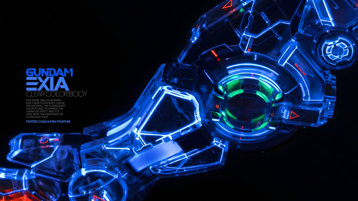 PG GUNDAM EXIAクリアカラーボディ蛍光塗料スミ入れ REMAKE[04]
