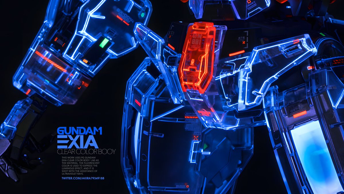 PG GUNDAM EXIAクリアカラーボディ蛍光塗料スミ入れ REMAKE[03]