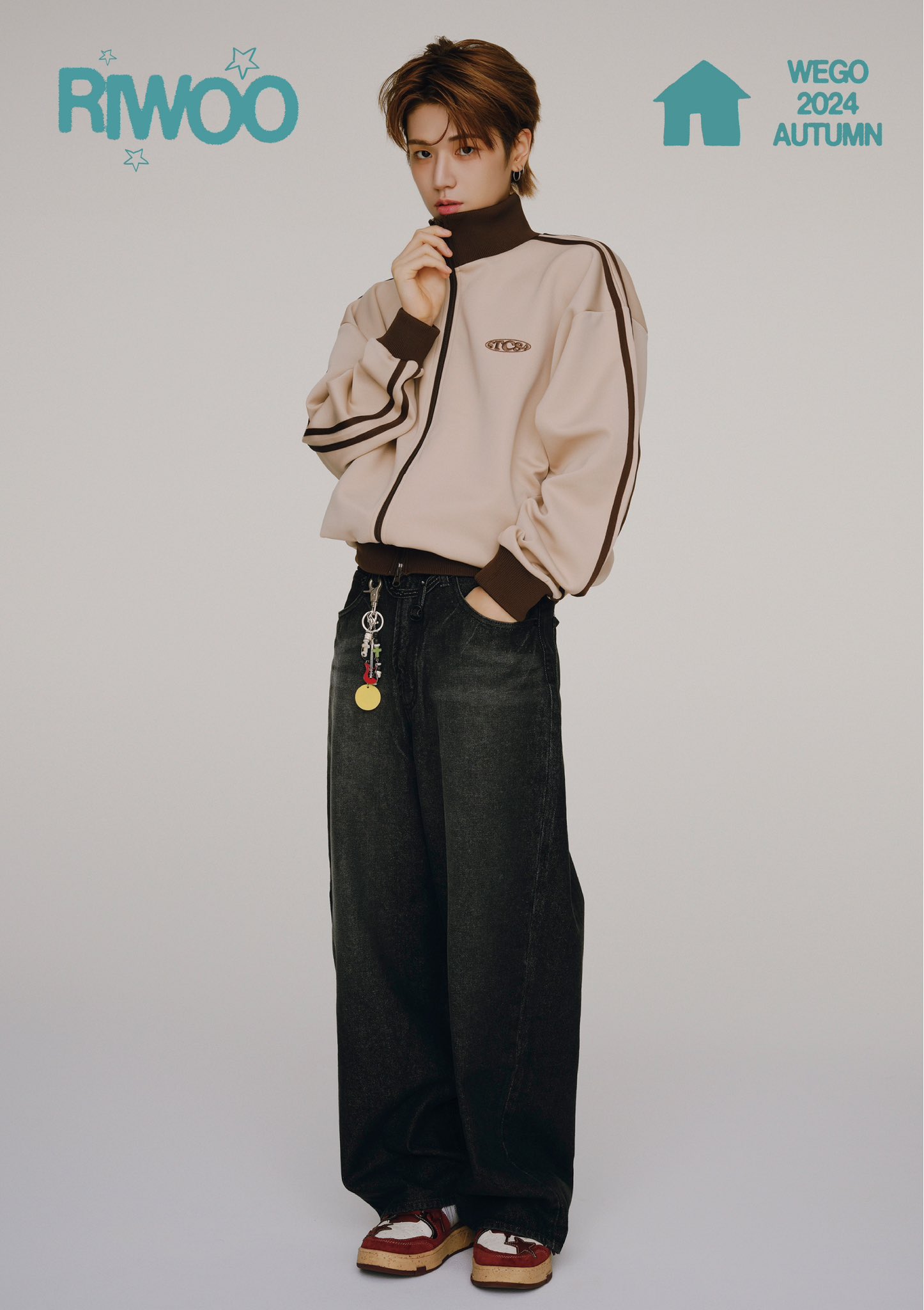 BOYNEXTDOOR wego ビーニー ブラック/ベージュ セット BOYNEXTDOOR『WEGO 2024 AUTUMN & WINTER』ビジュアルモデルに