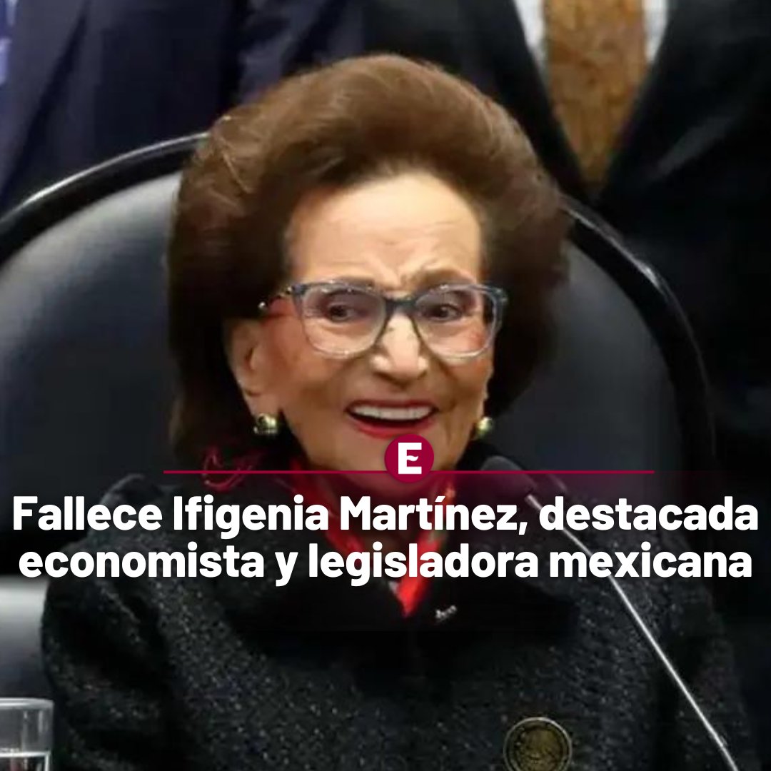Excelsior's tweet photo. #ÚltimaHora | 👤ℹ️🕊️ Lamentamos el fallecimiento de #IfigeniaMartínez, una destacada figura en la política y activismo social en México. Reconocida por su incansable defensa de los derechos humanos. 

https://t.co/uEkrgYg64l https://t.co/oUxp43q8NF