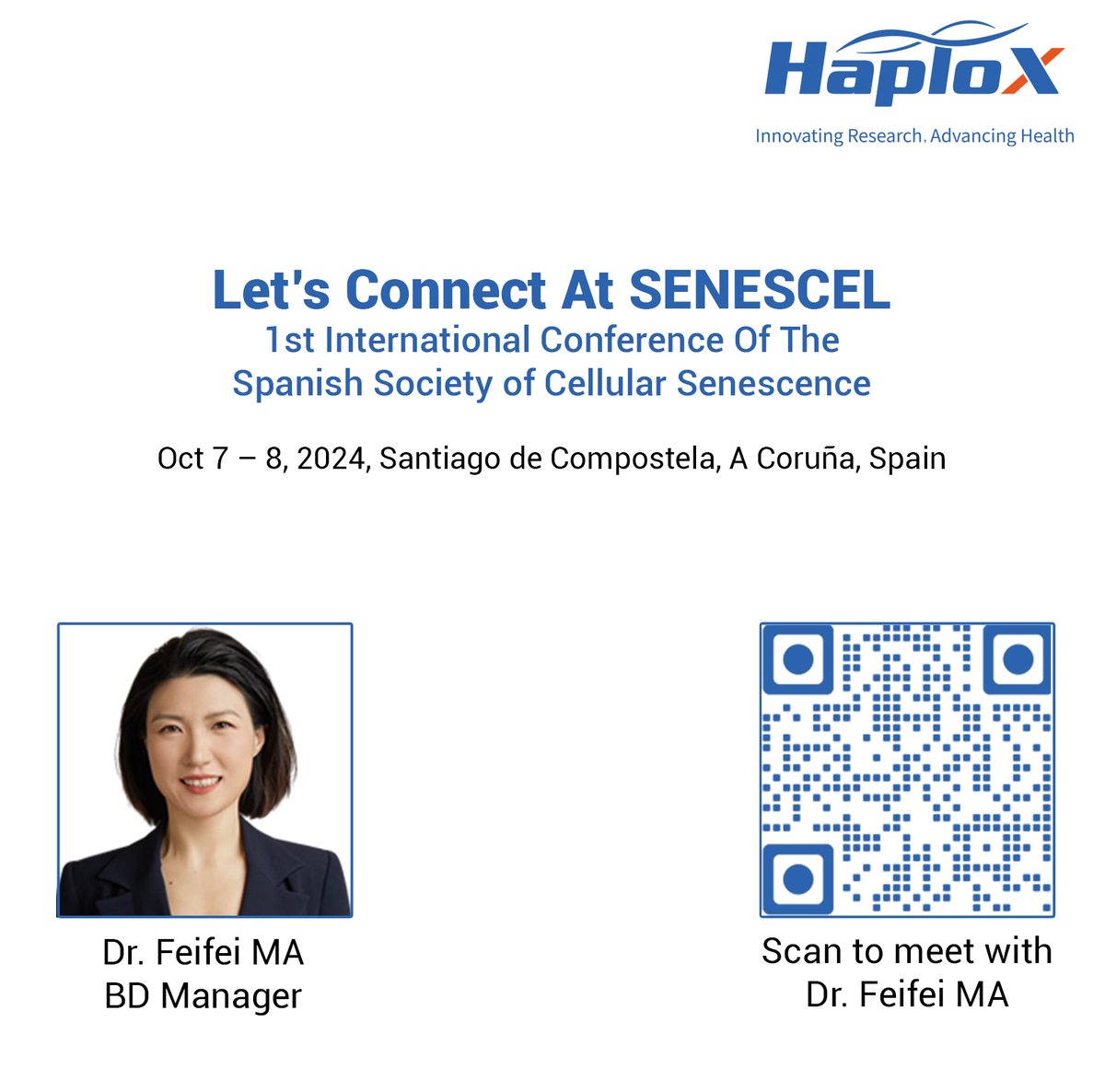 HaploXGlobal's tweet photo. 🚀 Excited to be sponsoring the #SENESCEL conference in Spain! Meet Dr. Feifei MA from HaploX on Oct 7-8 to explore our cutting-edge NGS solutions. Let's drive biotech innovation together! 🌟#HaploX #CellSenescence #Biotech
Follow the event: @SENESCEL https://t.co/ngFxHd4BzI