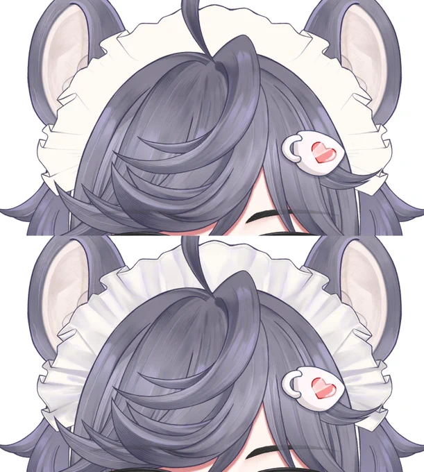 カチューシャのビフォアフ… #イラスト #VTuberUprising
