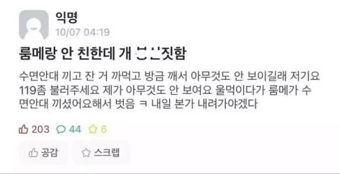 션: 저기요 119좀 부러주세요 제가 아무것도 안 보여요 (힝구)
동: 수면안대 끼셨어요