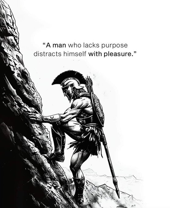 DivineManhood's tweet photo. Young man,

It took me 9 years to learn this, but I’ll teach it to you in 3 minutes:

1. A man who lacks purpose distracts himself with pleasure. https://t.co/UbvGomDzQT