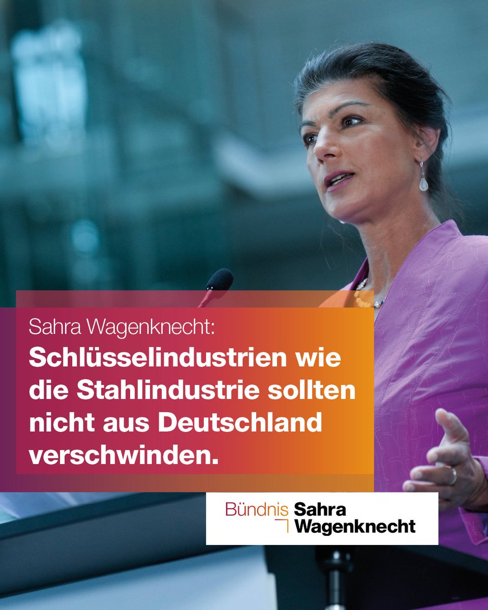 Unsere #Stahlindustrie befindet sich in einer existenziellen Krise, wie man am Beispiel von Thyssenkrupp deutlich sehen kann. Jetzt ist es entscheidend, eine Grundstoffindustrie wie die Stahlproduktion im eigenen Land zu erhalten. Das macht auch unsre Parteivorsitzende