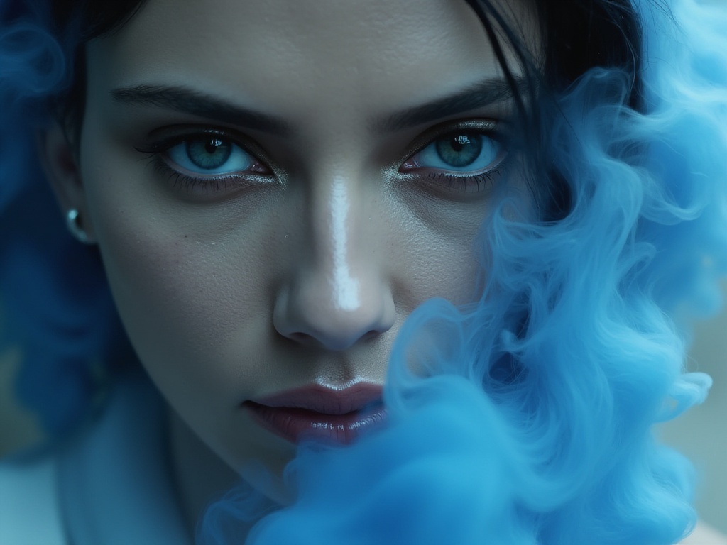 yash__patidar_'s tweet photo. Prompt : "A close-up of a woman's face with blue smoke drifting in thin layers around her"
tool : https://t.co/lb3bhiNPmh https://t.co/ShSfmLBpsY