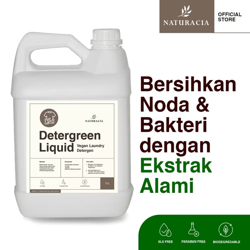 Cek DETERGREEN Vegan Laundry Liquid Detergen | Lembut Di tangan Bebas Iritasi | Hypoallergenic  Formula | Aman Untuk Bayi dan Kulit Sensitif dengan harga Rp55.920. Dapatkan di Shopee sekarang! s.shopee.co.id/8KXHnFuUa8?sha…