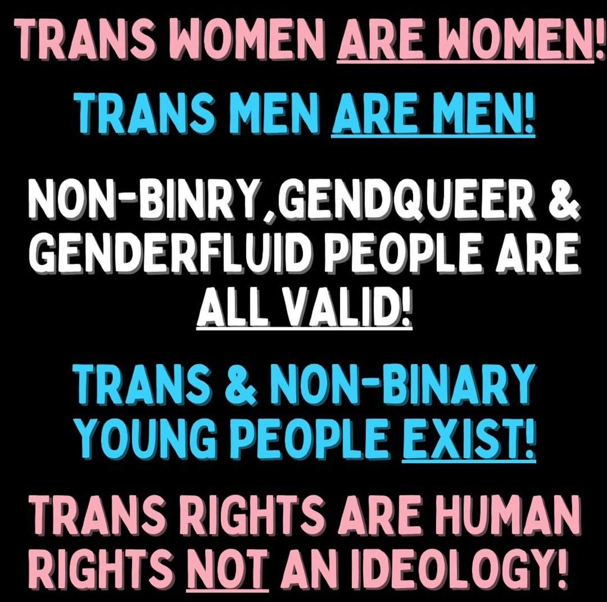 WhereTrueLoveIs's tweet image. #TransRightsAreHumanRights
🏳️‍⚧️🏳️‍⚧️🏳️‍⚧️🏳️‍⚧️🏳️‍⚧️🏳️‍⚧️🏳️‍⚧️🏳️‍⚧️🏳️‍⚧️
🩷🩷🩷🤍🤍🤍🩵🩵🩵
#transrightsarehumanrights