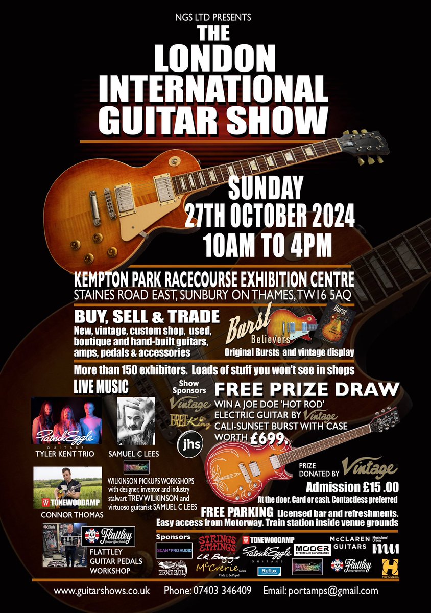 Take a look at our Exhibitor list. New Exhibitors still being added. 
It’s a very long list 🎸🎸

guitarshows.co.uk/ARPages/Exhibi…