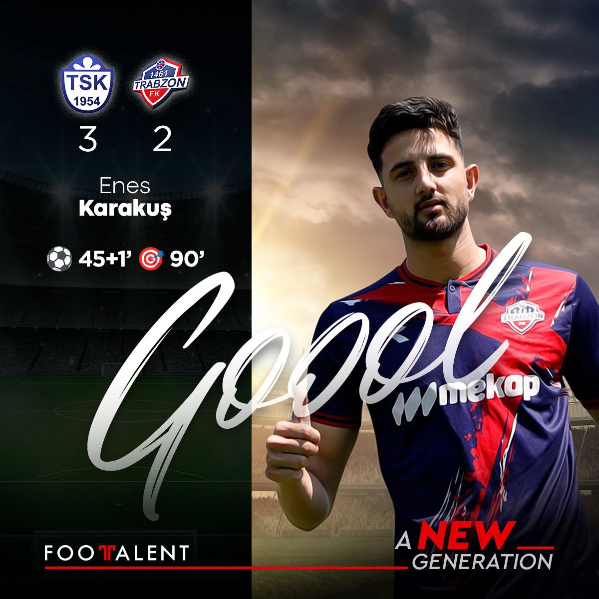 Beykoz AŞ              3
1461 Trabzon FK. 2

⚽️ 45’+1
🎯 90’