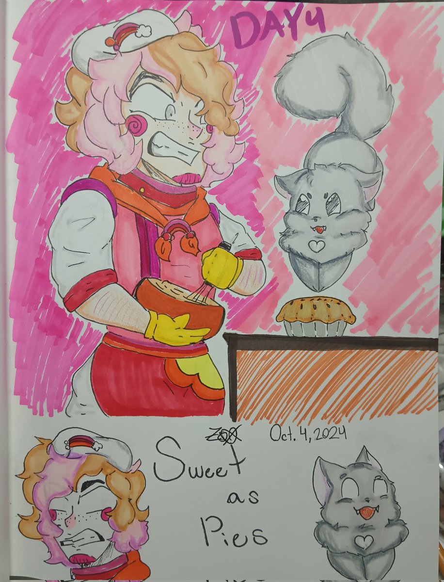 Berry13Killer's tweet photo. Here's Day 4 with Rory Rainberry and Moonpie! And there is a lil heist going on in the comic lol! Does this count as a #SunBerry page or?
Day 4: Sweet as Pie(s)
#SunnyDaytober #SDJ #SunnyDayJack #SunnyTimeTown #SunnyDayJackOC https://t.co/BsCqdukeMO