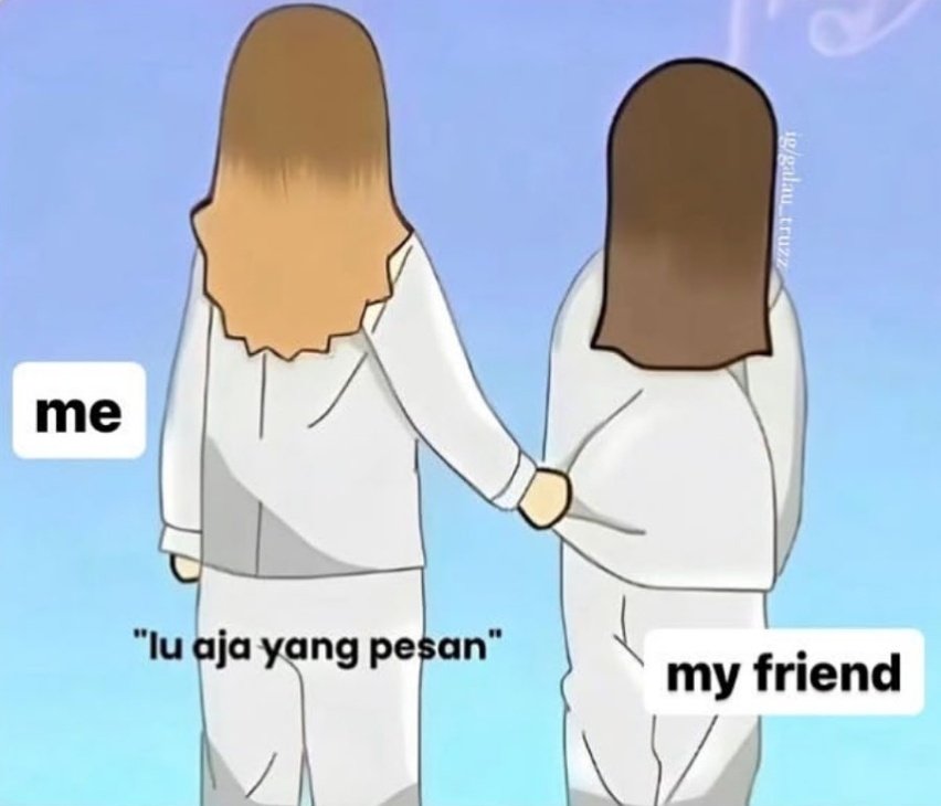ywdzaa's tweet photo. "gue malu, lu aja yg mesen" https://t.co/VFXMHs1U3O