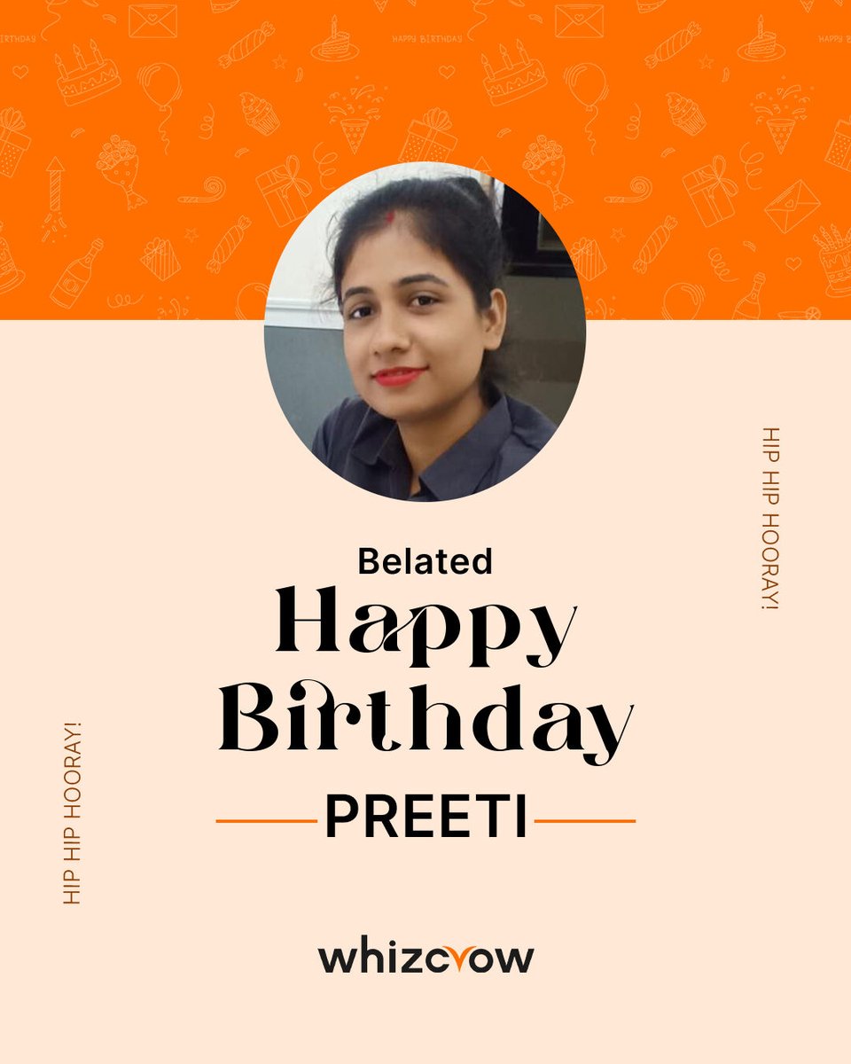 whizcrow's tweet photo. Happy Birthday, Preeti! 🎉 Your energy, dedication, and positivity light up our workplace every day. 🎂 

Wishing you a year full of success and joy. 
#TeamCelebrations
#WorkFam
#OfficeVibes
#WorkAnniversary
#BirthdayAtWork
#TeamSpirit
#WorkplaceCulture
#CelebrateSuccess https://t.co/qYMj6zdM7D