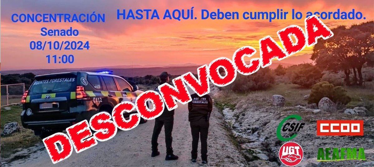 Forestales_CCOO's tweet image. La UA (@Forestales_CCOO @UGTForestales @CSIF_forestales @AEAFMA ) reunidos hoy con @javiermarquezsa agradecemos su intercesión para que @PPSenado retire enmiendas y no dificulte #LeyBasicaAAMM 
Desconvocada la concentración prevista para el #8O