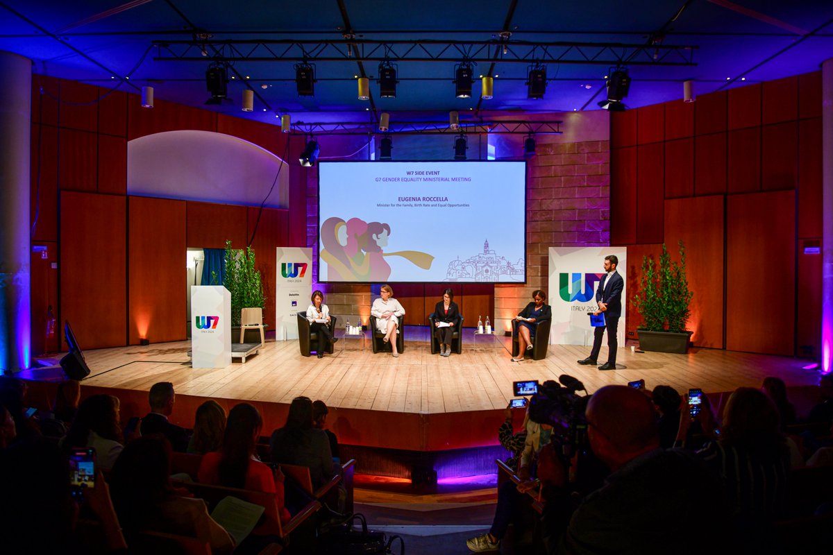 Minister Eugenia Roccella addressed today the "#G7  Gender Equality Ministers and Civil Society Dialogue" event organized by the Women 7 in Matera. #G7Italy