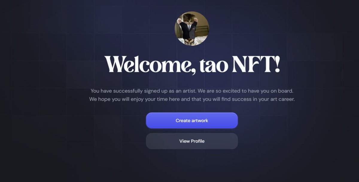 Tao (@tao_cto) on Twitter photo Very excited to announce our profile being successfully created on <a href="/exchgART/">Exchange Art</a> in collaboration with <a href="/Iamshivanshsr/">Shivansh Rawat 🔺️</a>
$tao NFTs are on the way.
Never Fade this gem. Very excited to announce our profile being successfully created on <a href="/exchgART/">Exchange Art</a> in collaboration with <a href="/Iamshivanshsr/">Shivansh Rawat 🔺️</a>
$tao NFTs are on the way.
Never Fade this gem.