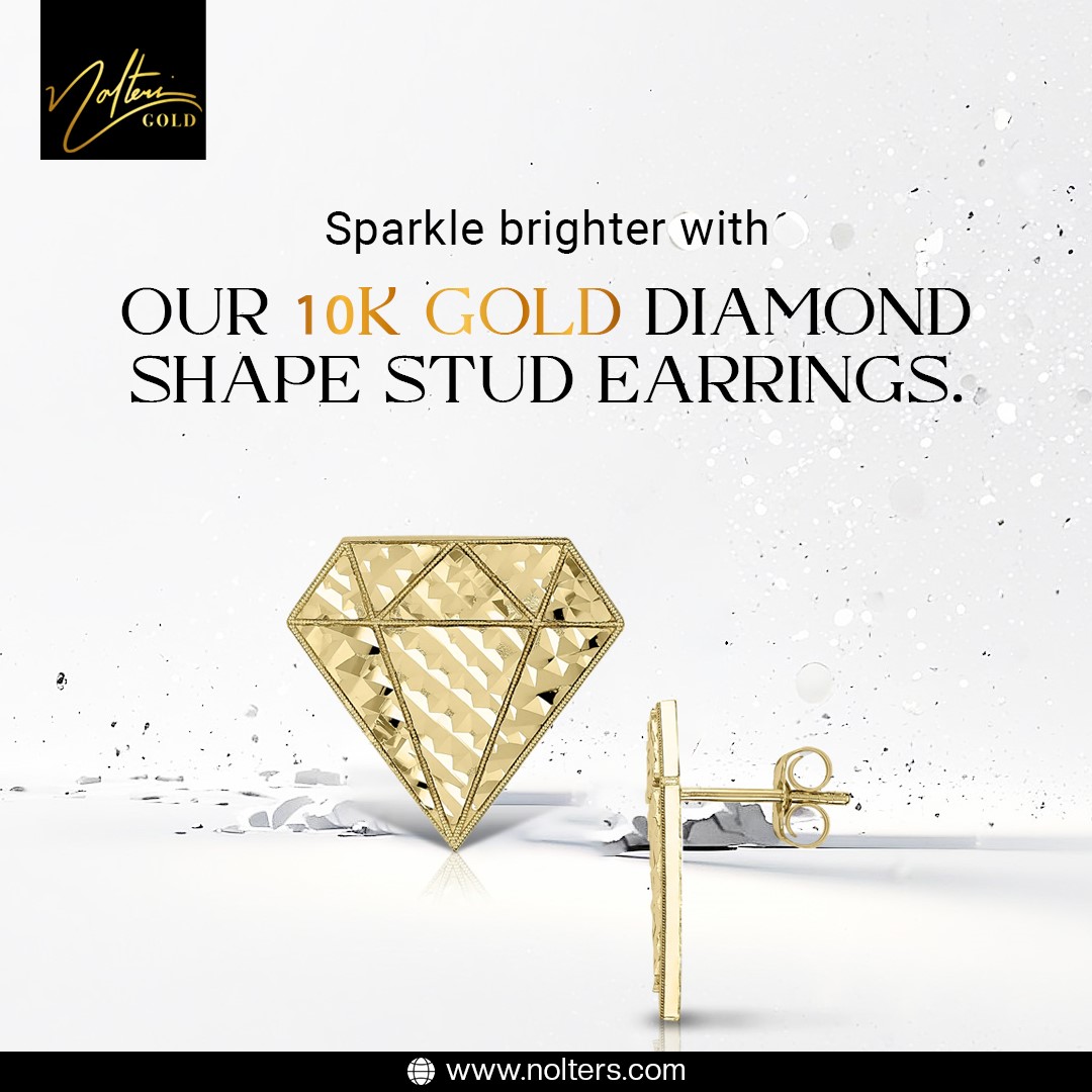 NoltersGold's tweet photo. Elevate your everyday look with these 10k Gold Sparkle Diamond Shape Stud Earrings. Perfect for any occasion. Ready to shine? Shop now at Nolters Gold!

https://t.co/oEgSsjoznK  

#GoldStuds #DiamondEarrings #ElegantJewelry #DailyGlam #NoltersGold https://t.co/JcoKK0FgqE