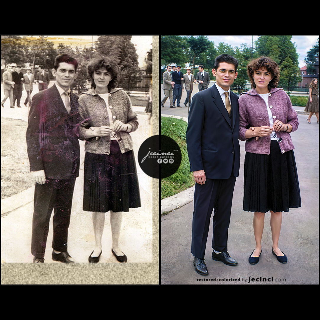Before &amp; After :)
#colorized #restored #enhanced #refreshed
#FamilyPhoto #SurpriseGift #Memories #FamilyTree