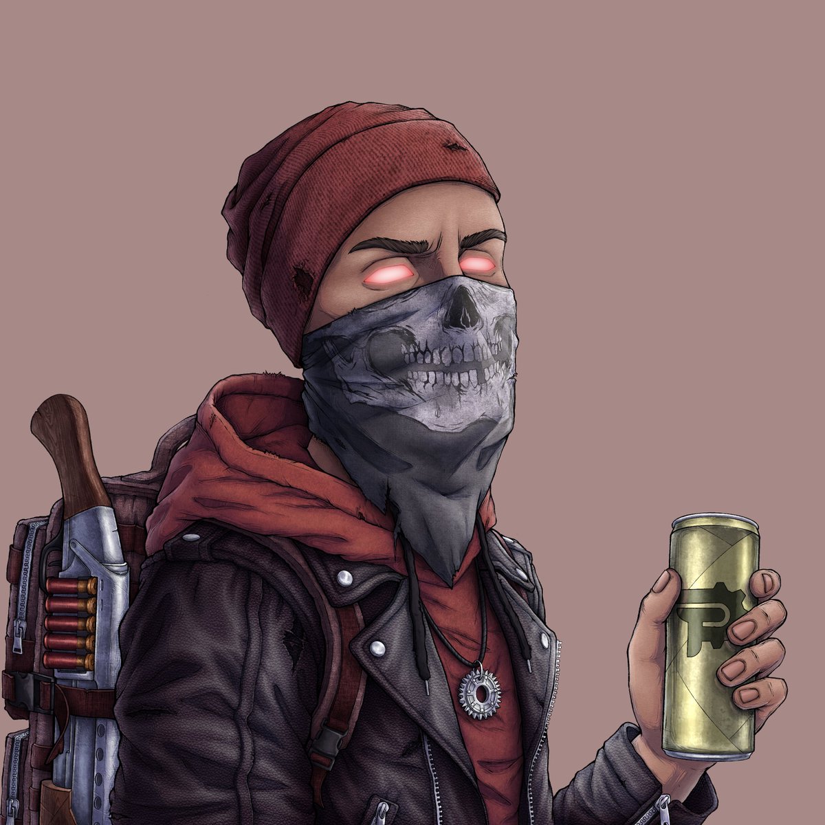 Power Grinders #38 HAS BEEN MINTED!
Name: The Grimm Vandal🧃
Owner: <a href="/Rufus_1105/">Rufus</a>
Artist: @Trippsoul_NFT

Lore:
In the aftermath of societal collapse, amidst the concrete skeletons of once-bustling cities, a solitary figure navigates the urban wilderness. Clad in a weathered