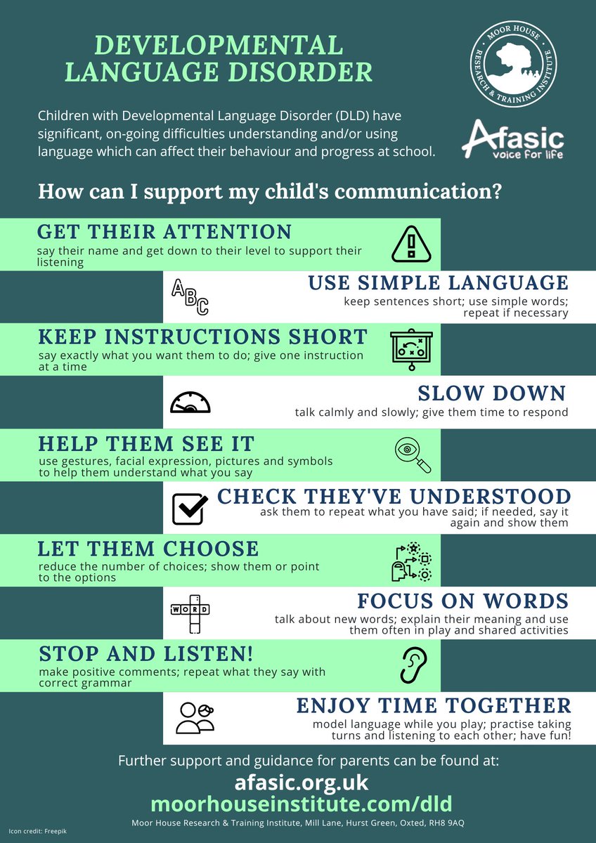 <a href="/MichaelRosenYes/">Michael Rosen 💙💙🎓🎓 NICE 爷爷</a> Low awareness of Developmental Language Disorder (DLD) means that many children are struggling in school without knowing why. Their teachers don't know what strategies could help them.

We have produced information on signs of DLD and supportive strategies for teachers &amp; parents