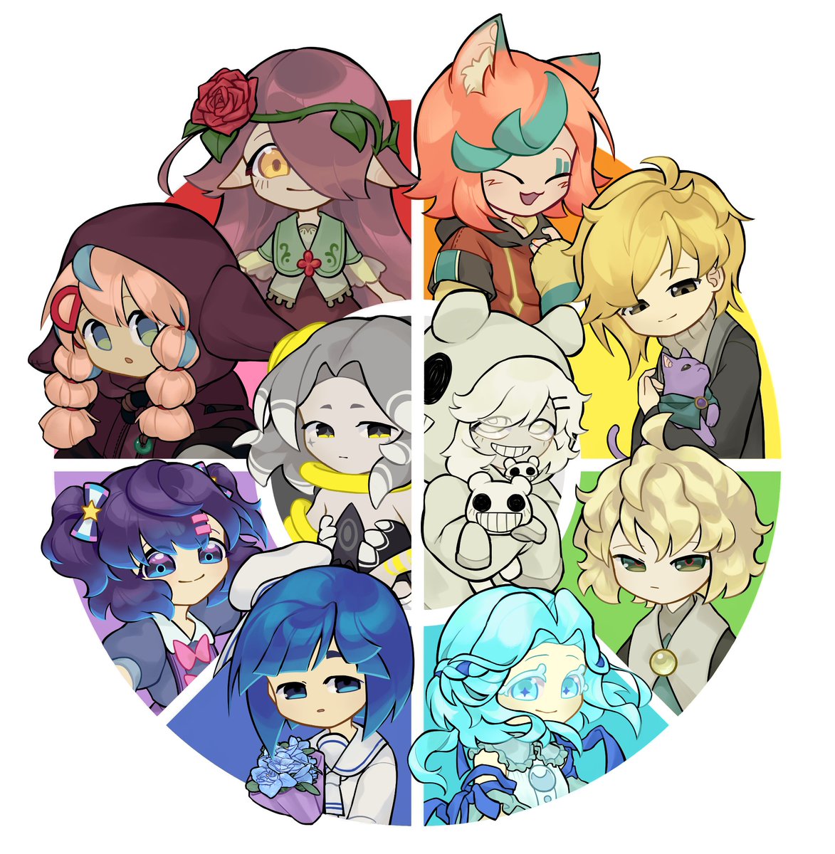 SlimeMaltose's tweet photo. 🌈oc colorwheel!🌈
*based on their theme color* https://t.co/sFlcUk6ZYI