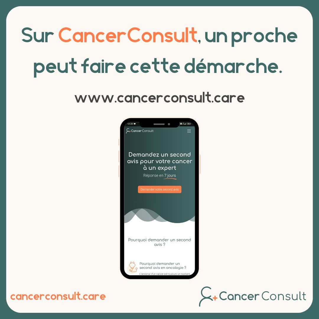 Les aidants professionnels ou familiaux sont engagés pour prendre soin des personnes atteintes d'un cancer. 
Cela permet d’explorer toutes les options possibles pour un meilleur suivi et une plus grande réassurance.
#aidants #proche #soutien #soins #sante #cancerconsult
