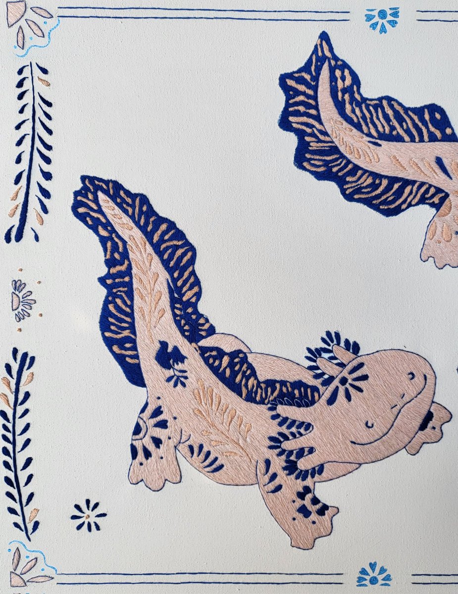 Foxxie93071710's tweet image. #axolotl #embriodery