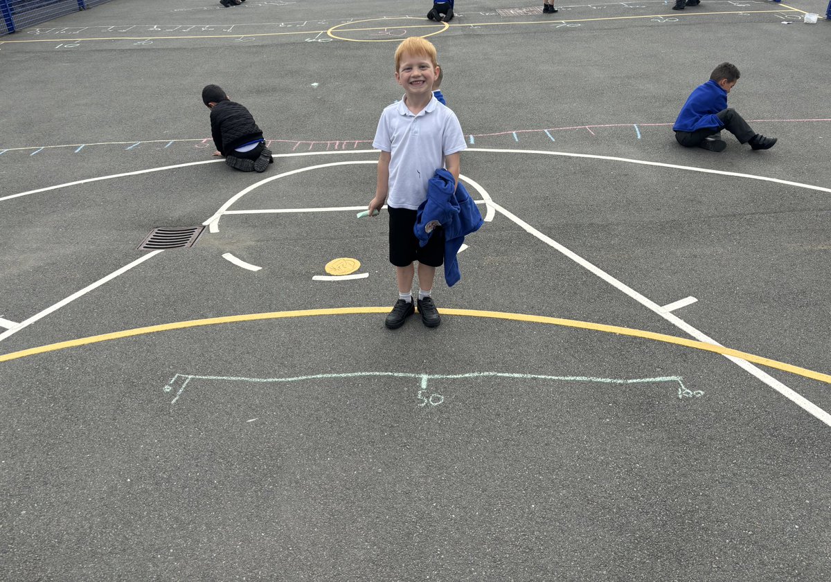 latimerprimary's tweet image. Last week, #ClassMN took their maths learning outside to explore different number lines. Here are some of the different number lines that we created!😀 #Year2 #LatimerMaths