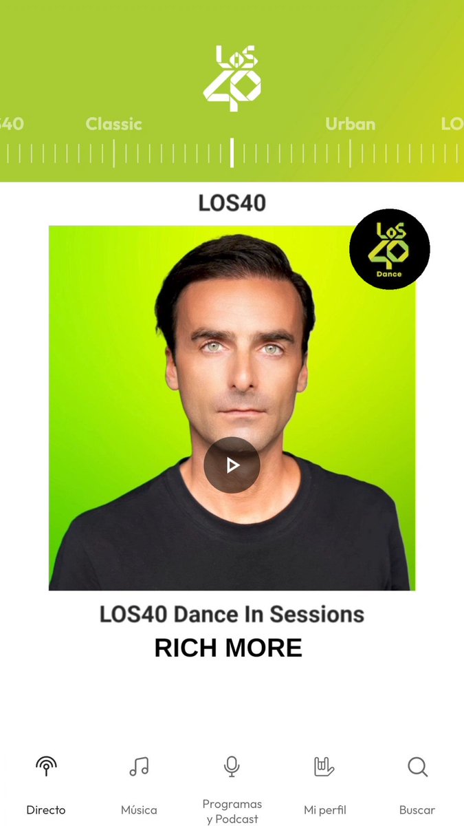 📻RICH MORE Midnight Session on Los40 Dance Radio.

<a href="/Los40Dance/">LOS40Dance</a>  is a Spanish Top radio station that broadcasts pop and dance. It is recognized as the first thematic radio station in Spain.